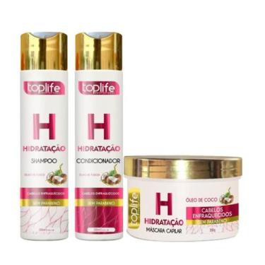 Imagem de Kit Cronograma Capilar Toplife Hidratação (3 produtos) - Top Life Prof