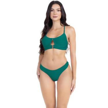 Imagem de Biquini Feminino 3D Com Aro Detalhe em U Amarração Cruzada - HYPE MODA