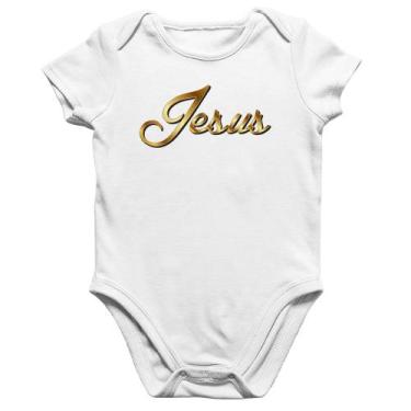 Imagem de Body Bebê Algodão Jesus  - Foca na Moda, Branco, G