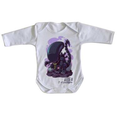 Imagem de body nenê criança roupa bebê manga longa Alien - Empório Dutra, P   ( 