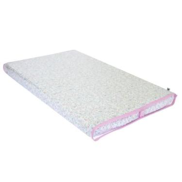 Imagem de Trocador De Bebê Jardim Rosa Com Viés Rosa Menina - Potinho de Mel