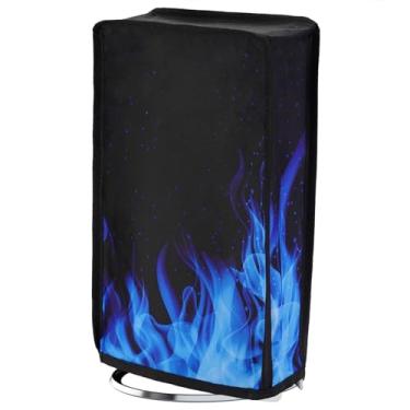 Imagem de playvital Vertical Dust Cover for ps5 Slim Digital Edition(The New Smaller Design), Nylon Dust Proof Protector Waterproof Cover Sleeve for ps5 Slim Console - Blue Flame