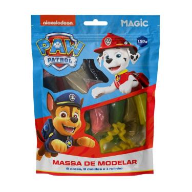 Imagem de Massa de Modelar Magic Patrulha Canina 6 Cores, 3 Moldes e 1 Rolinho