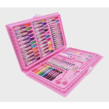 Imagem de Kit Maleta Escolar Princesa Com 86 pçs Canetinhas Coloridas (Rosa) - T