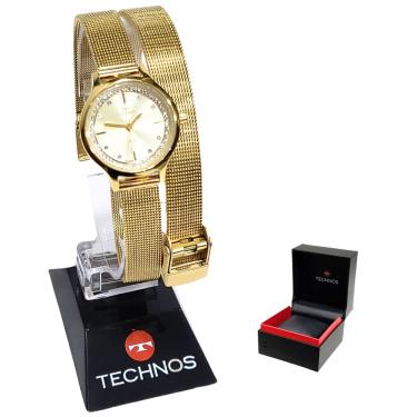 Imagem de Relógio Technos Feminino Analógico Duas Voltas Mini Dourado GL32AU/1X