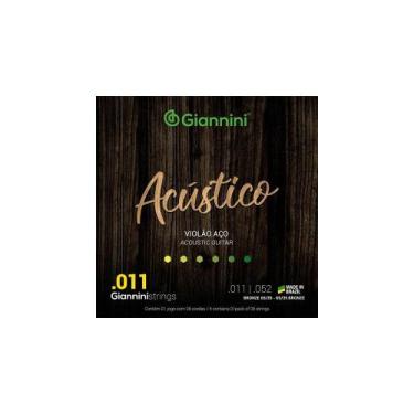 Imagem de Encordoamento Corda Violão Aço Giannini Acústico 0.11