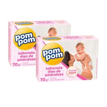Imagem de Kit 2 Sabonete Infantil Pom Pom Óleo de Amêndoas 70g