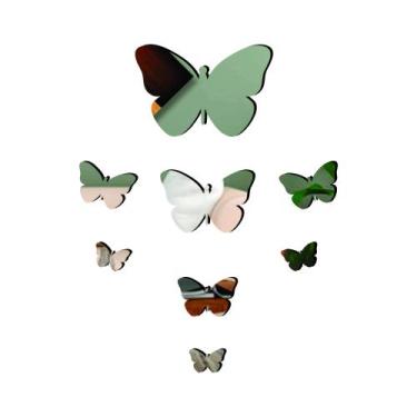 Imagem de Aplique De Espelho Decorativo Borboleta 37x45cm 8 Pçs 38133 - CREATUS,