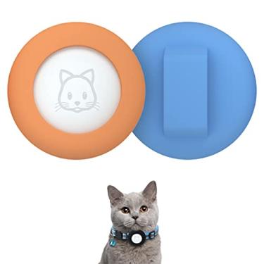 Imagem de Suporte para coleira Airtag para gatos 2022, pequeno suporte de coleira para gatos compatível com Apple Airtag GPS Tracker, pacote com 2 capas à prova d'água para coleira de gato, cachorro, animal de