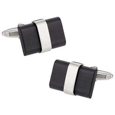 Imagem de Abotoaduras pretas com faixa Cuff-Daddy com caixa de apresentação