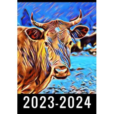 Imagem de Cow 2-Year 2023-2024 Pocket Planner: Monthly Calendar & Agenda Organizer, Monthly Appointment Book, Jan 2023 Dec 2024 Personal Time Management, Agenda ... your next 2 years, Gifts For Cow lovers.