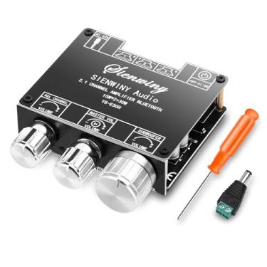 Imagem de Daakro Placa amplificadora Bluetooth YS-E30H, placa amplificadora de subwoofer de 15 W + 15 W + 30 W 2.1 canais com canal R & L + controle de volume do subwoofer, entradas DC 9-24V, entradas