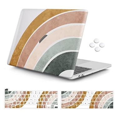 Imagem de iCasso Compatível com MacBook Pro 13 polegadas 2024 2023 2022-2016, M2 M1 A2338 A2251 A2289 A2159 A1989 A1708 A1706, capa rígida protetora + capa de teclado + protetor de tela, arco-íris Molandi