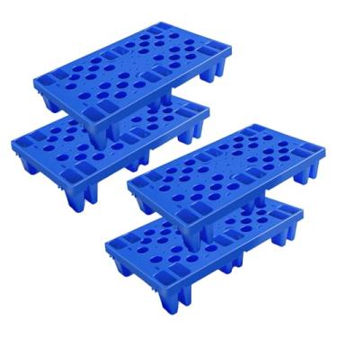 Imagem de TMINEL Palete de plástico, almofada de grade de armazenamento à prova d'água, paletes de plástico leve para armazenamento de porão, palete aninhável para armazenamento de carga de piso interno e