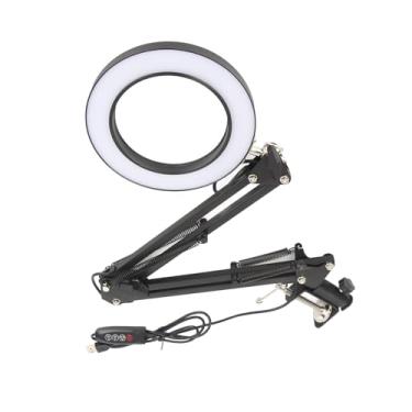 Imagem de Lâmpada de Ampliação 10X Lupa Mesa LED Luz Ajustável Com Braçadeira para Manutenção
