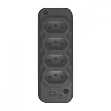 Imagem de Tomada Barra Techna Quadrupla 2Polos+T 10A Preto, Preto