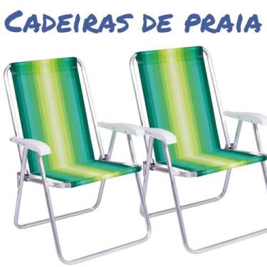 Imagem de Kit 2 Cadeira de Praia Varanda Alta em Aço 110 kg Cores Variadas Mor, 