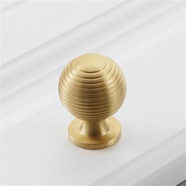 Imagem de Puxador de porta de armário de guarda-roupa moderno de luxo simples com furo único de cobre puro dourado, puxador de gaveta de latão americano, 5345Ouro escovado, L