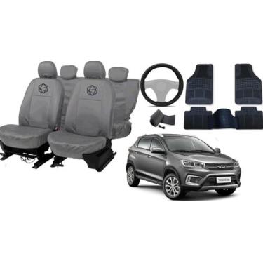 Imagem de Jogo de capa couro cinza Tiggo 2 2018 a 2022 +revestimento - iron tech