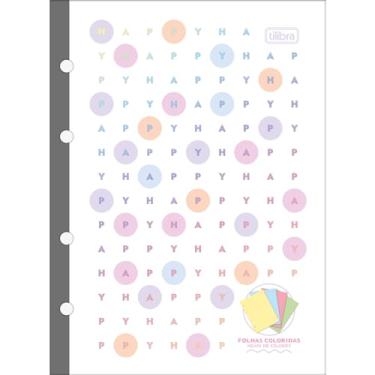 Imagem de Tilibra - Refil Tiliflex para Caderno Argolado Colegial Happy Colors 80 Folhas