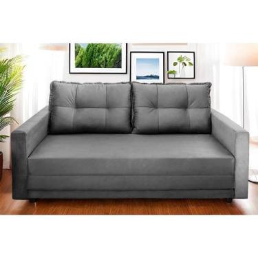 Imagem de Sofá-Cama com Cama Auxiliar Casal 2 Lugares Bayle Suede Cinza - Mobly