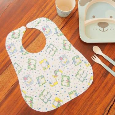 Imagem de  Babador Para Bebê e Infantil Impermeável com Regulagem e Bolso Porta 