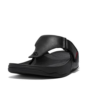 Imagem de FitFlop Sandália tanga masculina Track II, Todo preto, 40