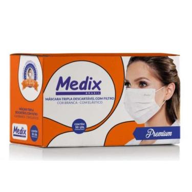Imagem de Máscara Cirúrgica Tripla Descartável Com Filtro Caixa 50 un. Medix