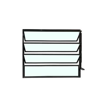 Imagem de Vitro Basculante 80x100 Alumínio Preto Vidro Liso Lumineziri