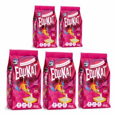 Imagem de Kit 5 Areias De Gato Higiênica Sanitária Edukat 4kg Gatos - FMS