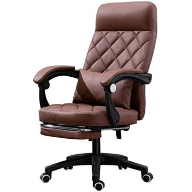 Imagem de Cadeira de mesa giratória ergonômica confortável para computador almofada de látex embutida com apoio para os pés cadeira de escritório reclinável com suporte lombar Beacapacity: 150 kg rosa (cor