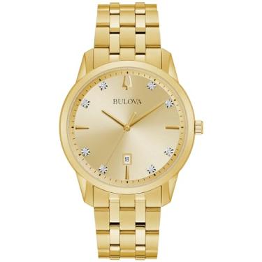 Imagem de Bulova Diamante Sutton - 97D123, Dourado, One Size, Pulseira de aço inoxidável Sutton quartzo dourado com diamante