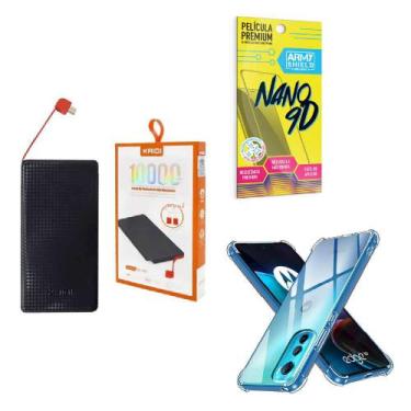 Imagem de Kit Power Bank 10.000mAh + Capinha Motorola Edge30 + Película 9D - Arm