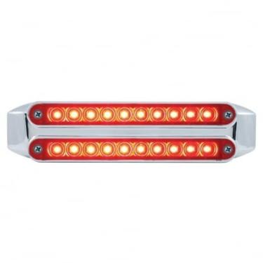 Imagem de United Pacific 37197 Dual 10 LED 6-1/2" Barras de luz de parada, giro e traseira - LED vermelho/lente vermelha