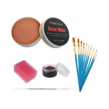 Imagem de Kit de Maquiagem SFX de 12 Cores para Halloween - Pintura Corporal, Fa