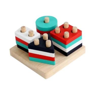 Imagem de Brinquedos Educativos Montessori: Classificador de Formas e Cores em M