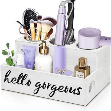 Imagem de UNISTYLE Suporte para secador de cabelo, ferramenta de bancada, suporte para secador de cabelo, organizador de acessórios de cabelo para decoração de banheiro, armazenamento e suporte de penteadeira