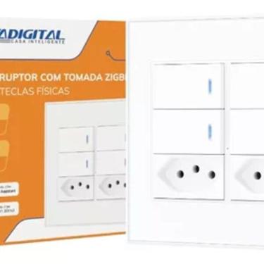 Imagem de Interruptor Inteligente Zigbee 4 Fisica 2 Tomada Novadigital