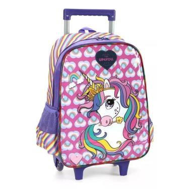 Imagem de Mochila Com Rodas Roxo Unicornio Up4you