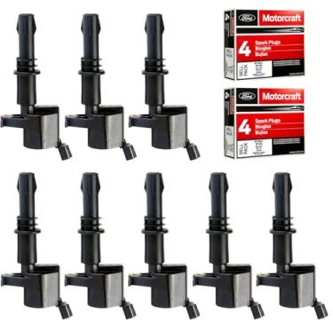Imagem de Conjunto MAS de 8 bobinas de ignição GDG511 GD511 FD508 plugues de ignição de motor SP546 PZH14F compatíveis com Ford Lincoln 2005-2008 F150 SP515