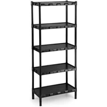 Imagem de Estante Modular 05 Prateleiras Preta-Perfeita Para Diversos Ambientes.