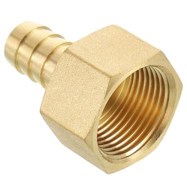 Imagem de Kozelo Conector adaptador de acessórios de farpa de mangueira de latão Farpa de mangueira de 1/5.1 cm para NPT de 3/10.2 cm Conexões fêmeas para máquinas domésticas, banheiras de massagem, sistemas de
