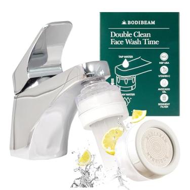 Imagem de BODIBEAM Filtro de água para pia de banheiro, filtro de água para pia, filtro de vitamina C, torneira para pia de banheiro, amaciante de água para água dura, instalação rápida e fácil para remover cloro e impurezas