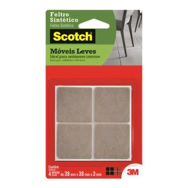Imagem de Feltro Sintético Móveis Scotch Quadrado Marrom Grande G 3M