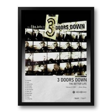 Imagem de Quadro com Moldura Spotify Álbum The Better Life 3 Doors Down - Tam. 33x43cm