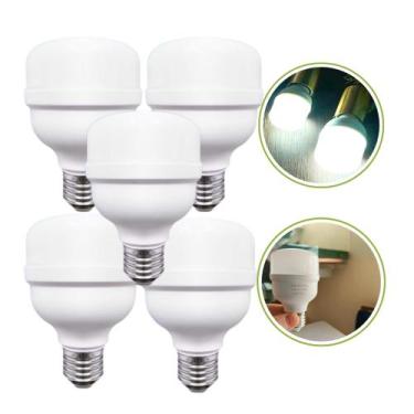 Imagem de Kit 5 Lâmpada Super LED Ultra Bulbo Alto Brilho Potência 20W Luz Branc