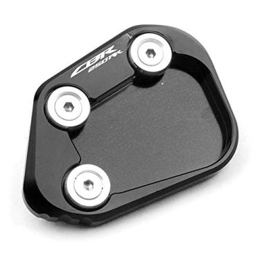 Imagem de Acc-Creativity Suporte de pé de motocicleta com ampliador lateral para placa de extensão compatível com Honda CBR250RR 2017-2019 (preto)