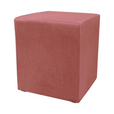 Imagem de Puff Zelda Quadrado Multiuso 43x43x43cm Tecido Suede Velusoft Vinho