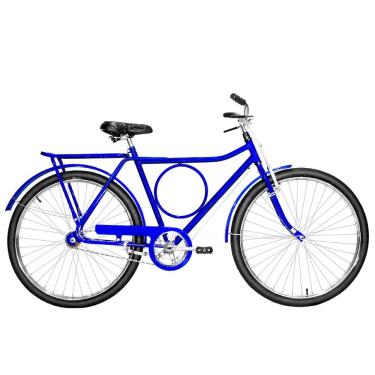 Imagem de Bicicleta Masculina Aro 26 Barra Circular Varão Alumínio Natural Cor Azul