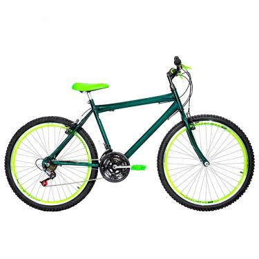 Imagem de Bicicleta Masculina Aro 26 Mtb Aero 18 Marchas Cor Verde Escuro